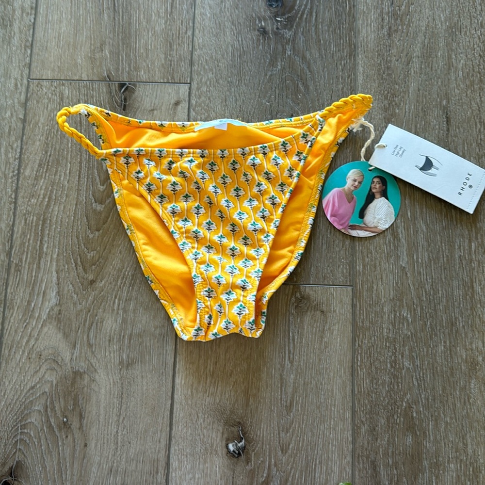 NWT Yellow Patterns String Bikini Bottoms